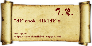 Tárnok Miklós névjegykártya