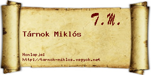 Tárnok Miklós névjegykártya