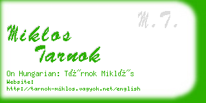 miklos tarnok business card
